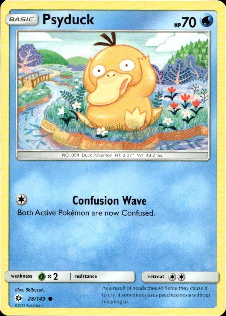 2017 Pokémon Sun & Moon Psyduck #028/149 trading card