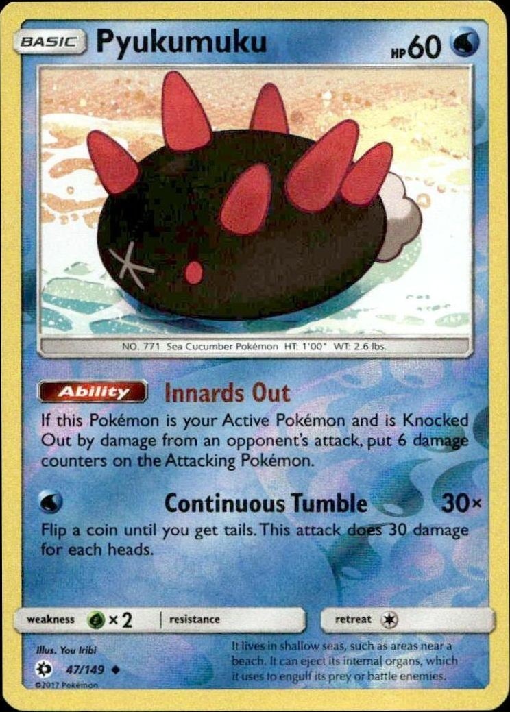 2017 Pokémon Sun & Moon Pyukumuku #047/149 trading card