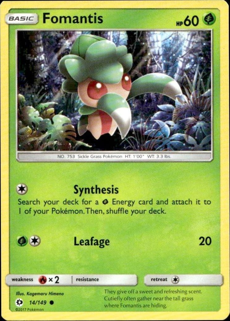 2017 Pokémon Sun & Moon Fomantis #014/149 trading card