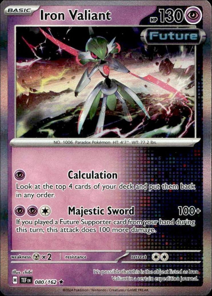 2024 Pokémon Temporal Forces Iron Valiant #080/162 Pokémon card front
