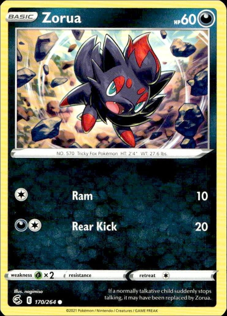 2021 Pokémon Fusion Strike Zorua #170/264 trading card