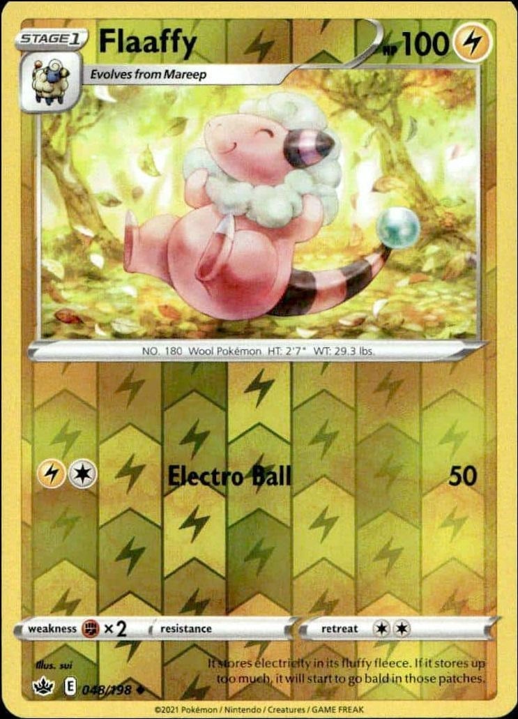 2021 Pokémon Chilling Reign Flaaffy #048/198 trading card
