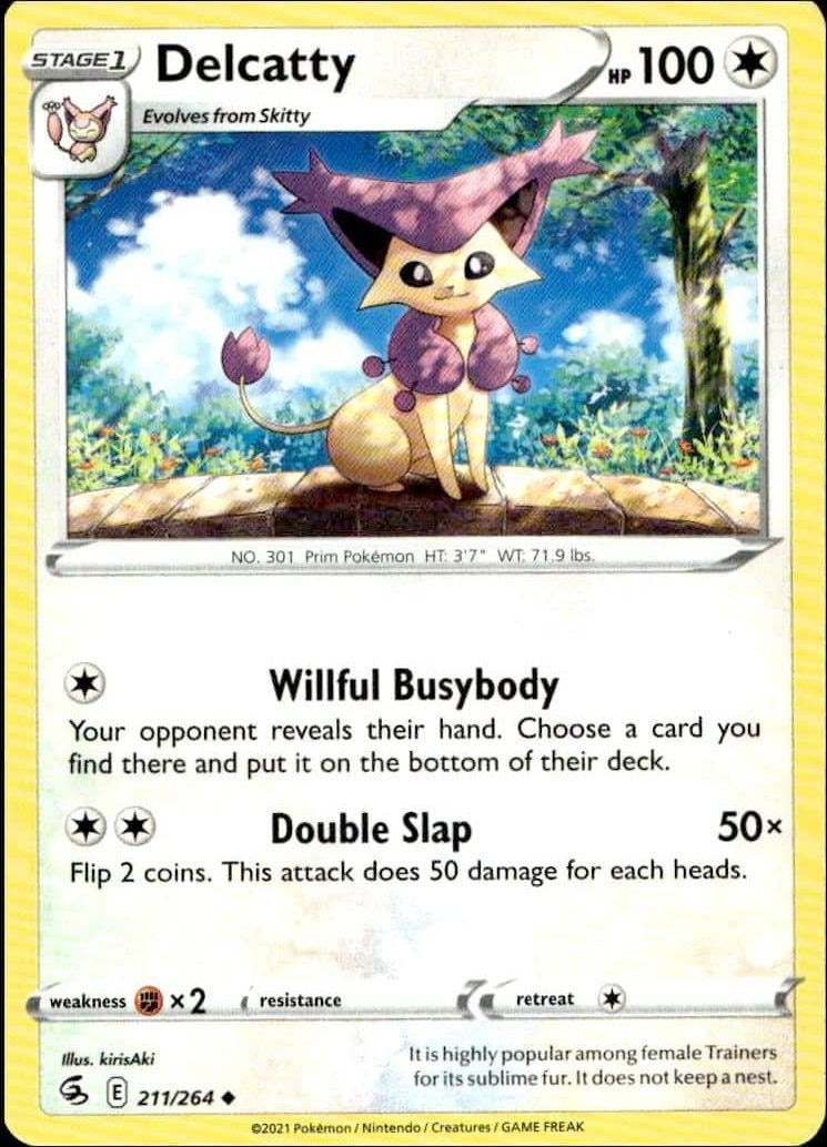 2021 Pokémon Fusion Strike Delcatty #211/264 trading card