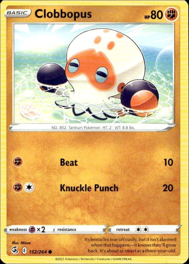 2021 Pokémon Fusion Strike Clobbopus #152/264 trading card