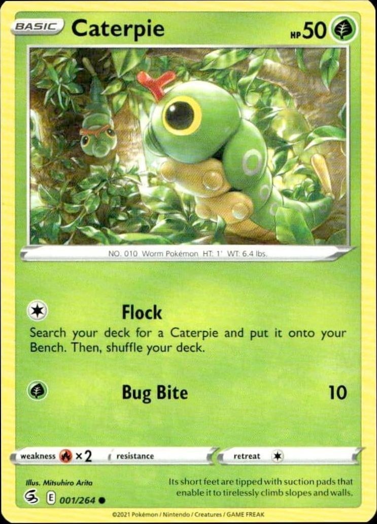 2021 Pokémon Fusion Strike Caterpie #001/264 trading card