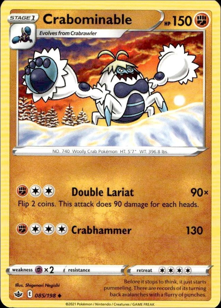 2021 Pokémon Chilling Reign Crabominable #085/198 trading card