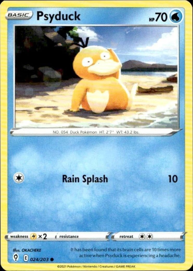 2021 Pokémon Evolving Skies Psyduck #024/203 trading card