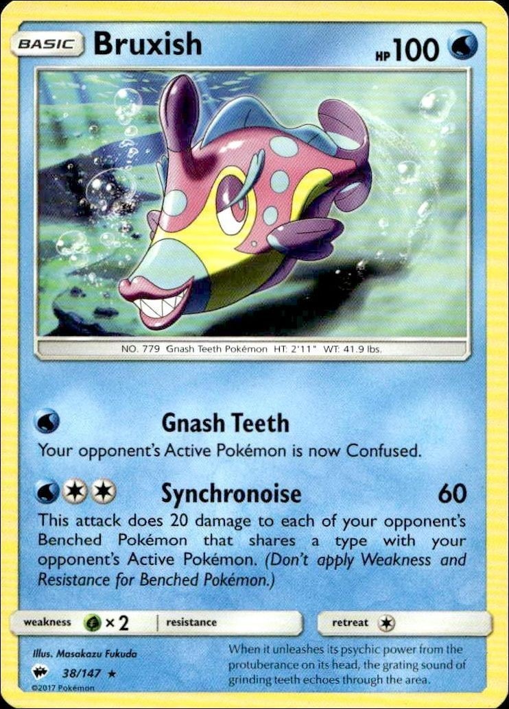 2017 Pokémon Burning Shadows Bruxish #038/147 trading card