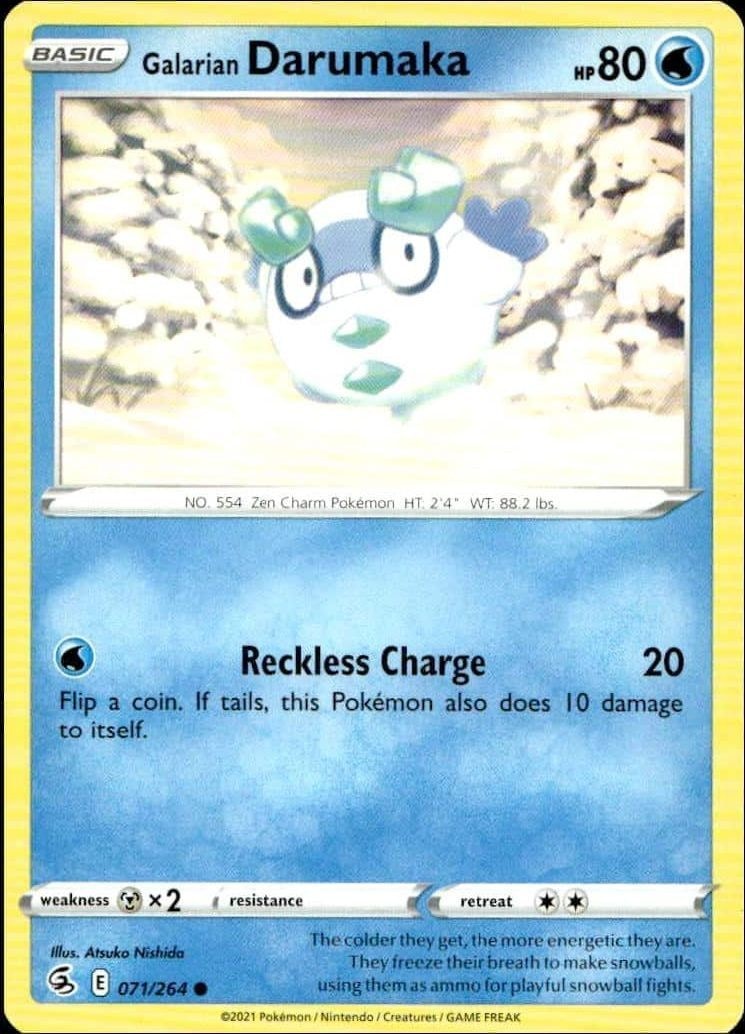 2021 Pokémon Fusion Strike Galarian Darumaka #071/264 trading card