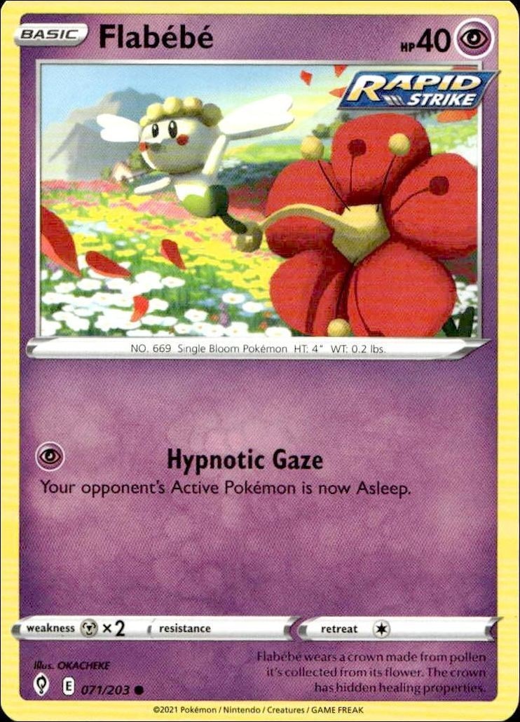 2021 Pokémon Evolving Skies Flabébé #071/203 Pokémon card front