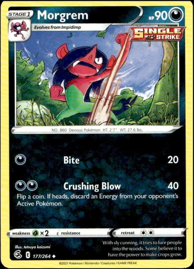 2021 Pokémon Fusion Strike Morgrem #177/264 trading card