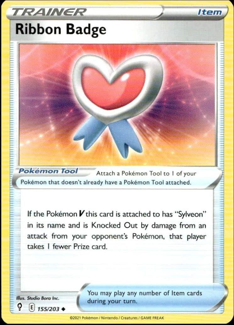 2021 Pokémon Evolving Skies Ribbon Badge #155/203 trading card