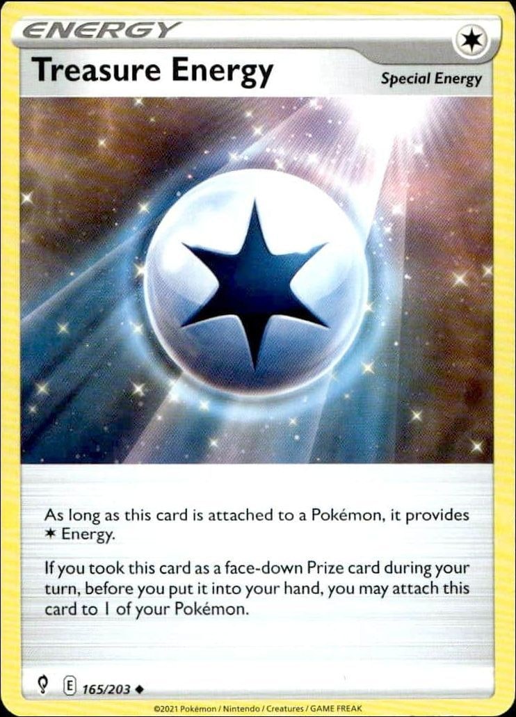 2021 Pokémon Evolving Skies Treasure Energy #165/203 trading card