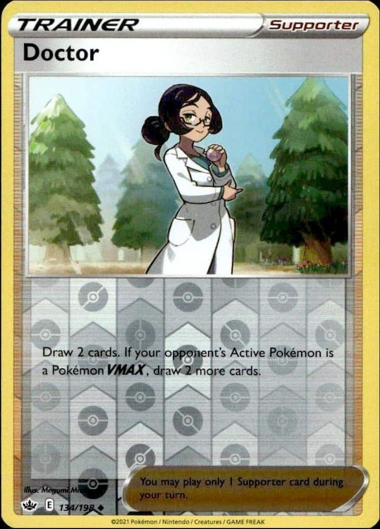 2021 Pokémon Chilling Reign Doctor #134/198 trading card