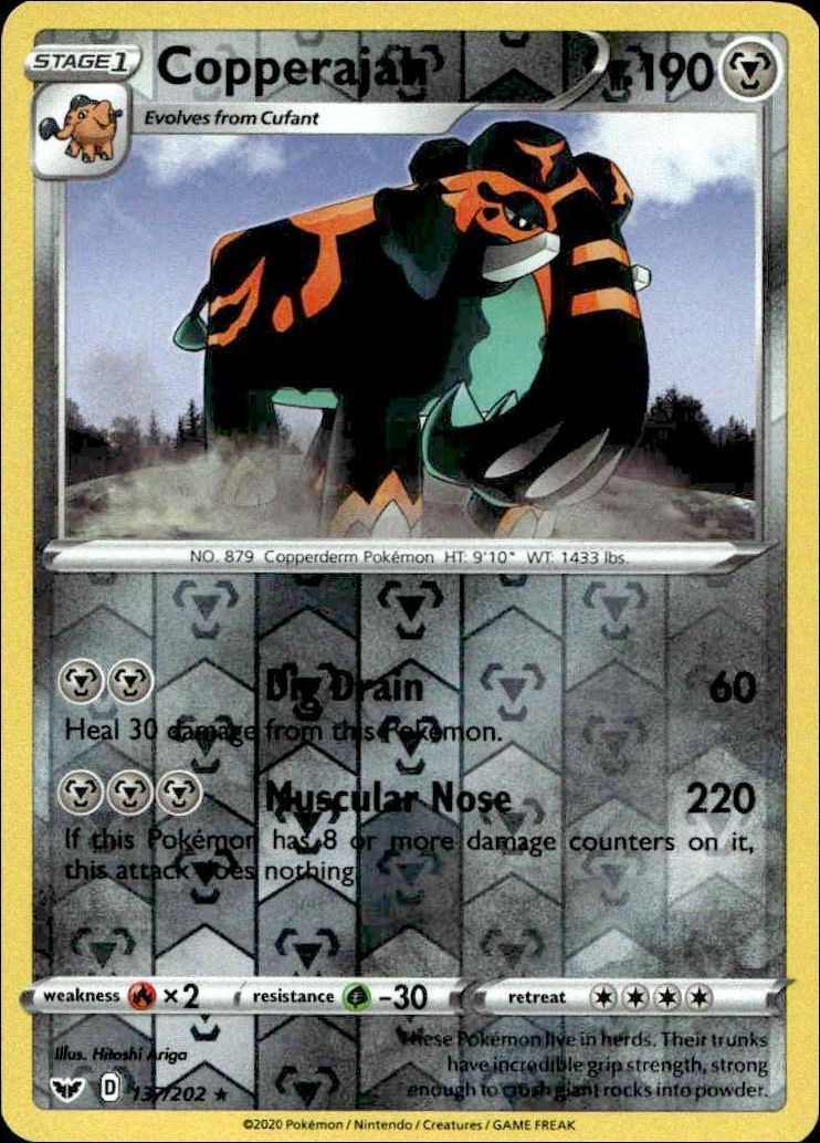 2020 Pokémon Sword & Shield Copperajah #137/202 trading card
