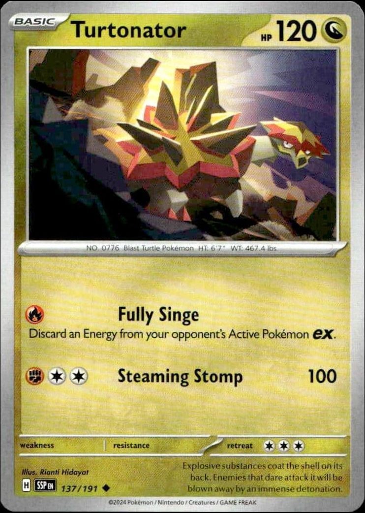 2024 Pokémon Surging Sparks Turtonator #137/191 trading card