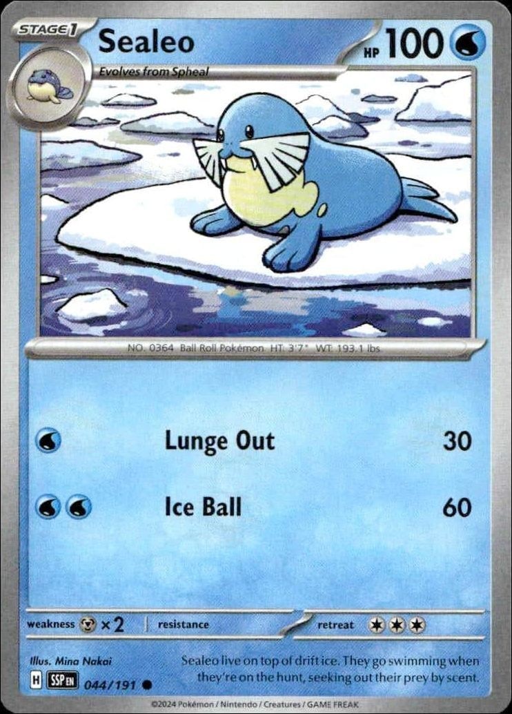 2024 Pokémon Surging Sparks Sealeo #044/191 trading card