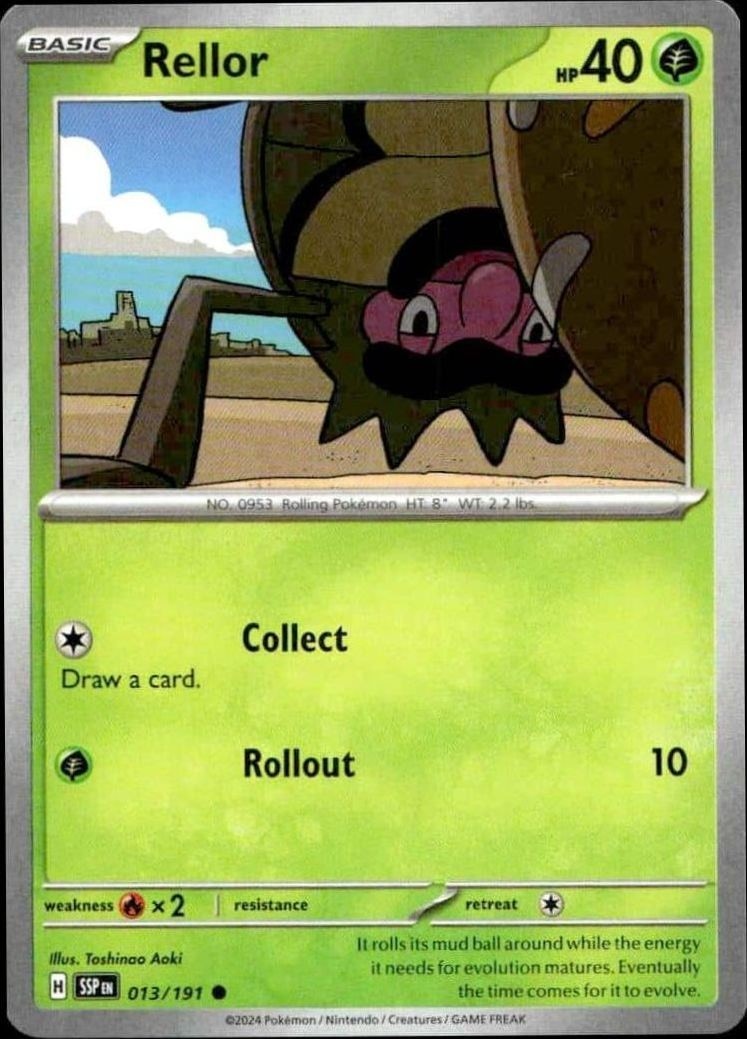 2024 Pokémon Surging Sparks Rellor #013/191 trading card