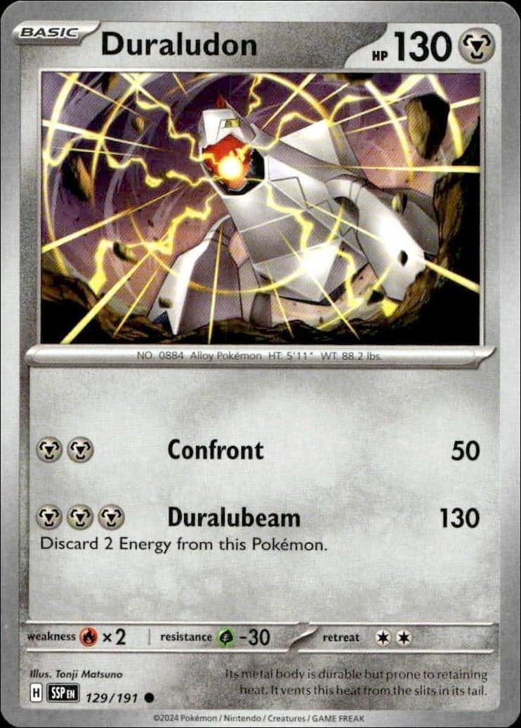 2024 Pokémon Surging Sparks Duraludon #129/191 trading card