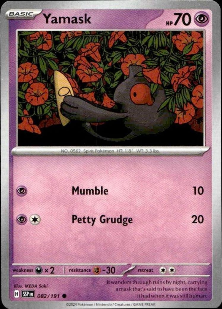 2024 Pokémon Surging Sparks Yamask #082/191 trading card
