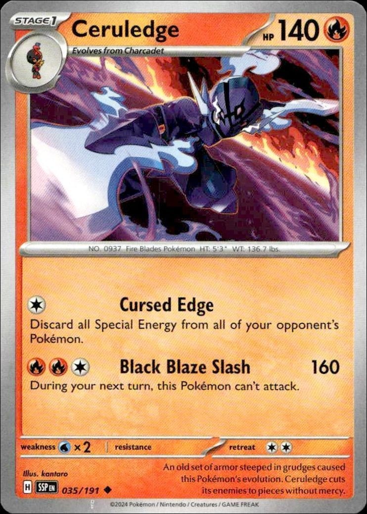 2024 Pokémon Surging Sparks Ceruledge #035/191 trading card