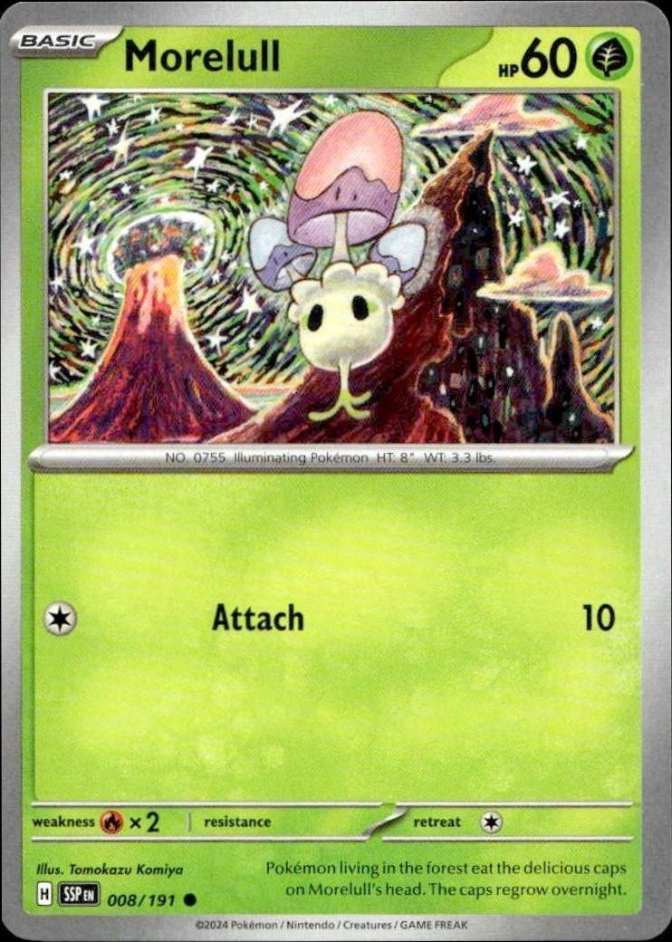 2024 Pokémon Surging Sparks Morelull #008/191 trading card