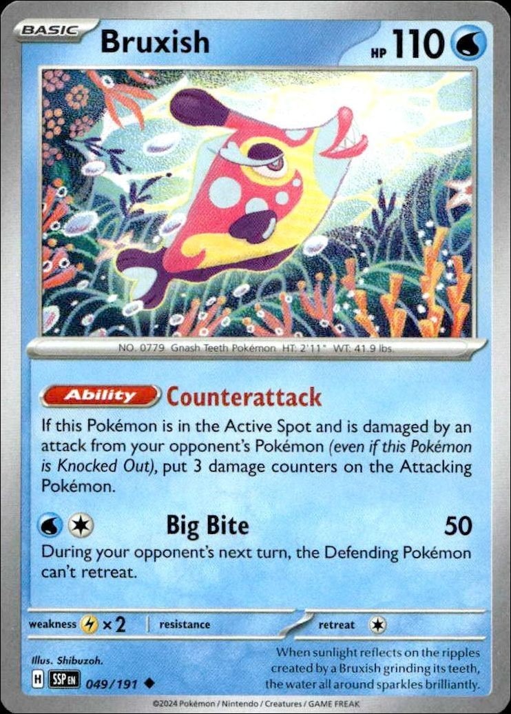 2024 Pokémon Surging Sparks Bruxish #049/191 trading card