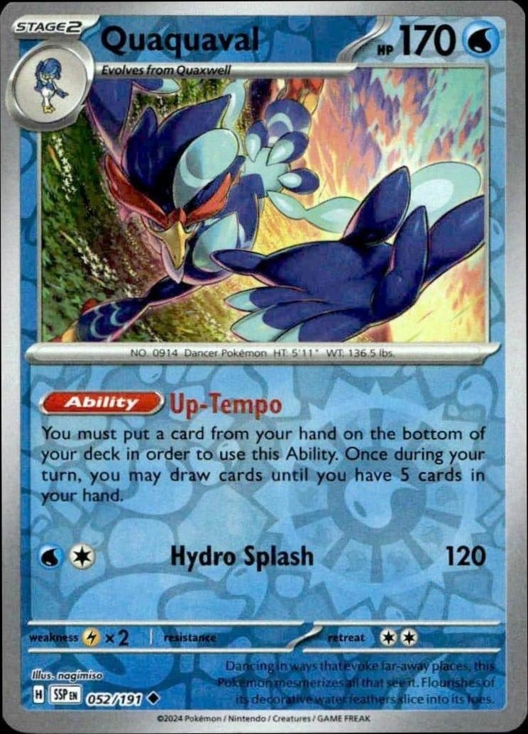 2024 Pokémon Surging Sparks Quaquaval #052/191 trading card