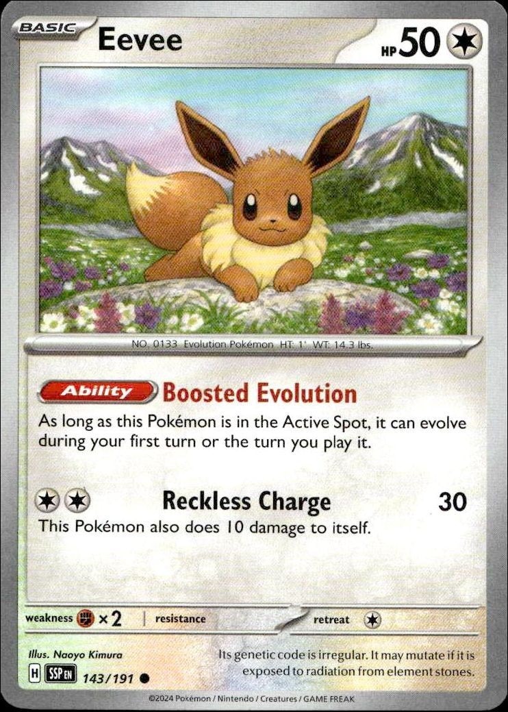 2024 Pokémon Surging Sparks Eevee #143/191 trading card