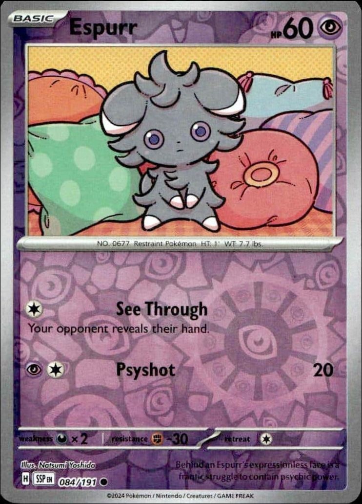 2024 Pokémon Surging Sparks Espurr #084/191 trading card