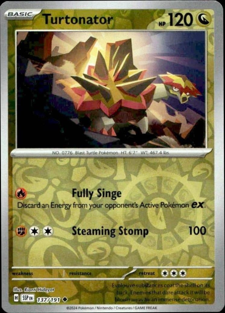 2024 Pokémon Surging Sparks Turtonator #137/191 trading card