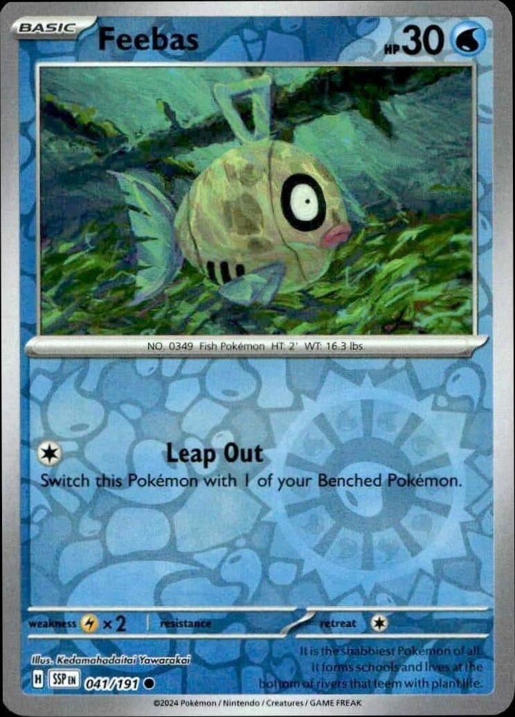 2024 Pokémon Surging Sparks Feebas #041/191 trading card