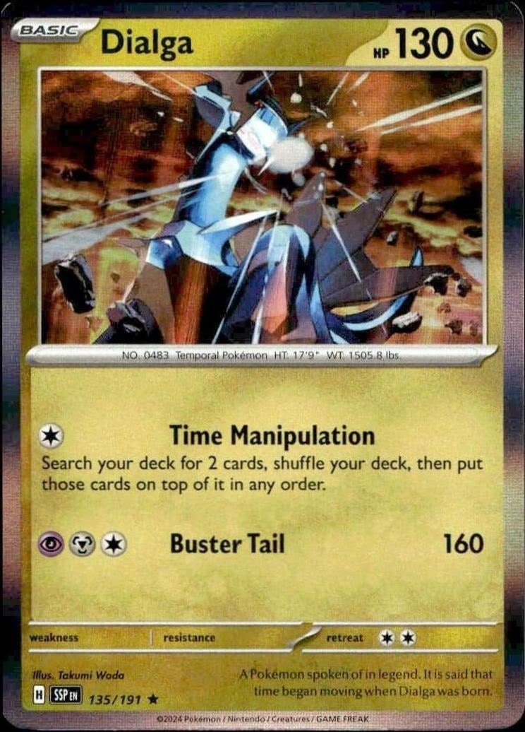 2024 Pokémon Surging Sparks Dialga #135/191 trading card