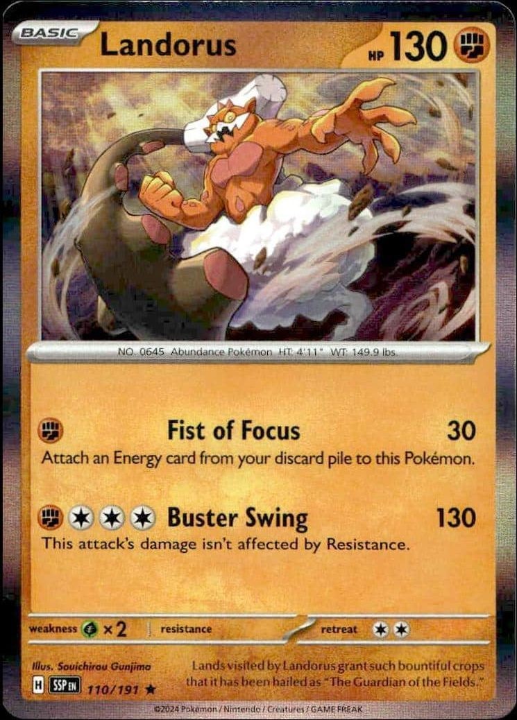 2024 Pokémon Surging Sparks Landorus #110/191 trading card