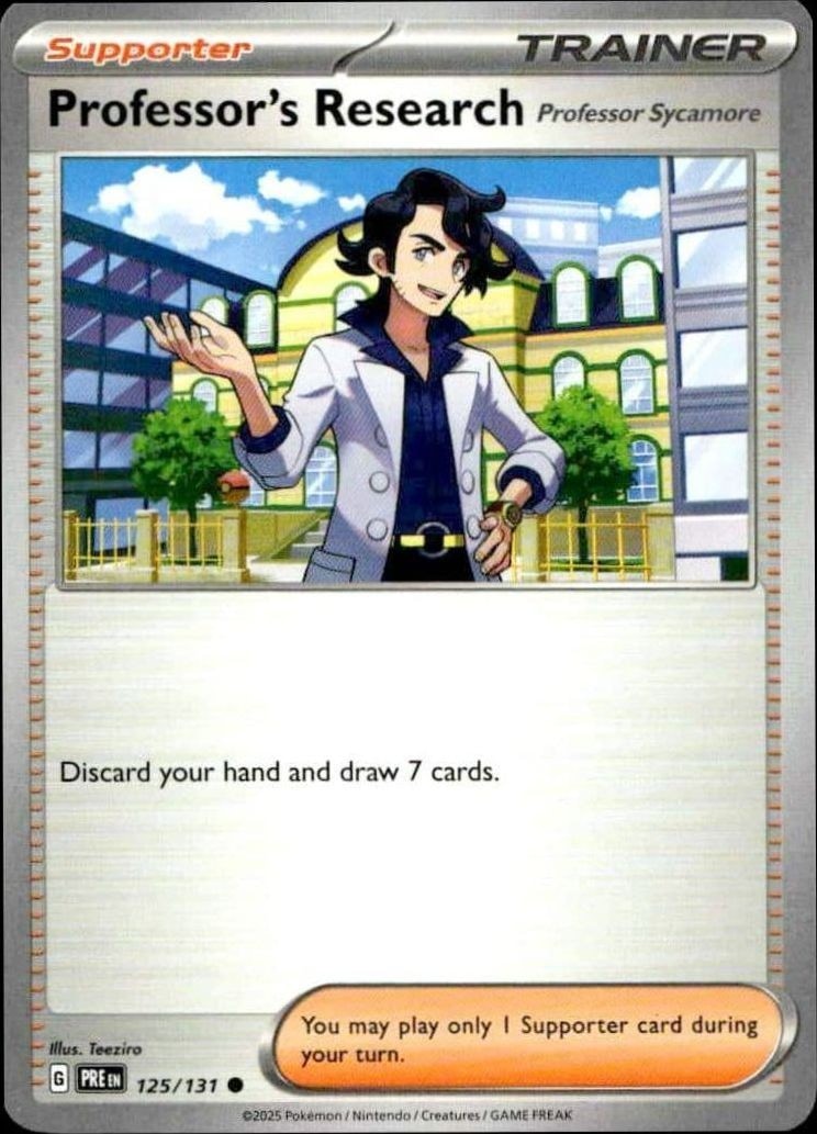 2025 Pokémon Prismatic Evolutions Professor's Research #125/131 trading card