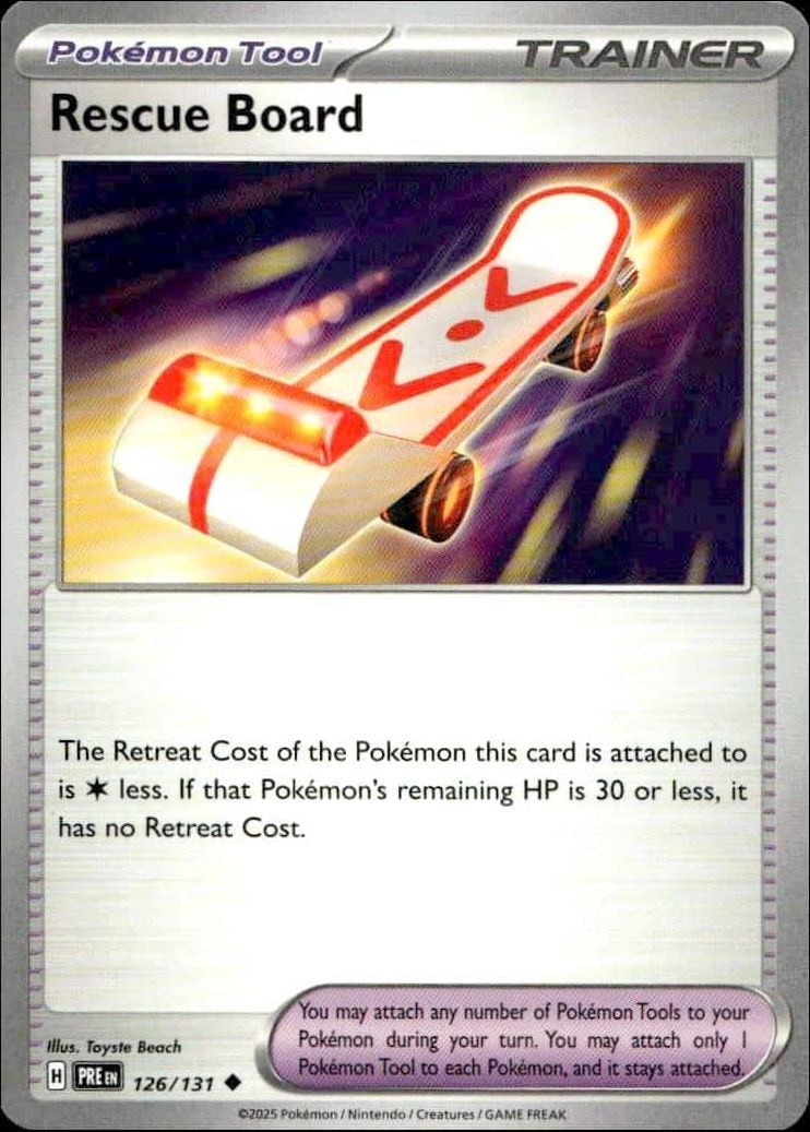 2025 Pokémon Prismatic Evolutions Rescue Board #126/131 trading card