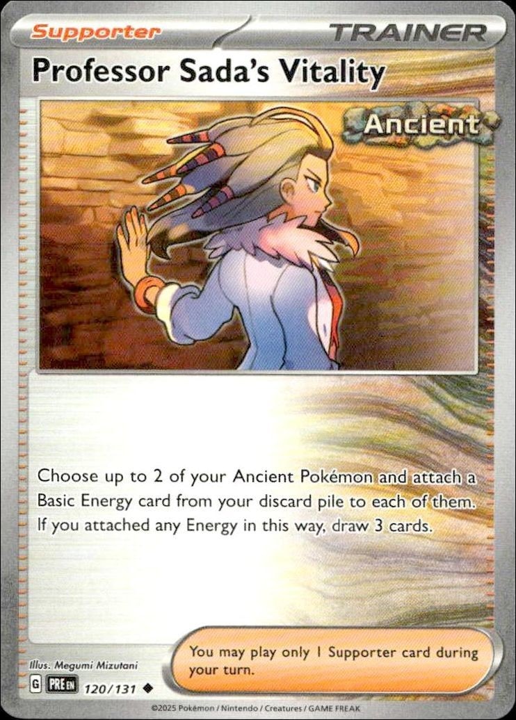 2025 Pokémon Prismatic Evolutions Professor Sada's Vitality #120/131 trading card