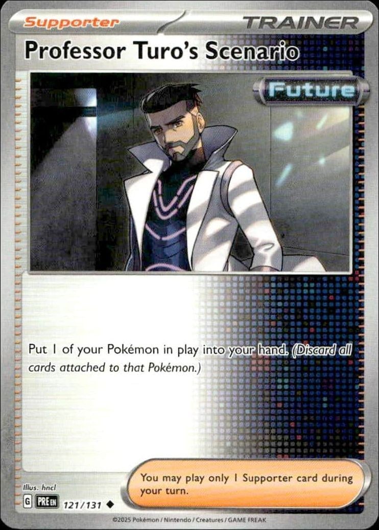 2025 Pokémon Prismatic Evolutions Professor Turo's Scenario #121/131 trading card