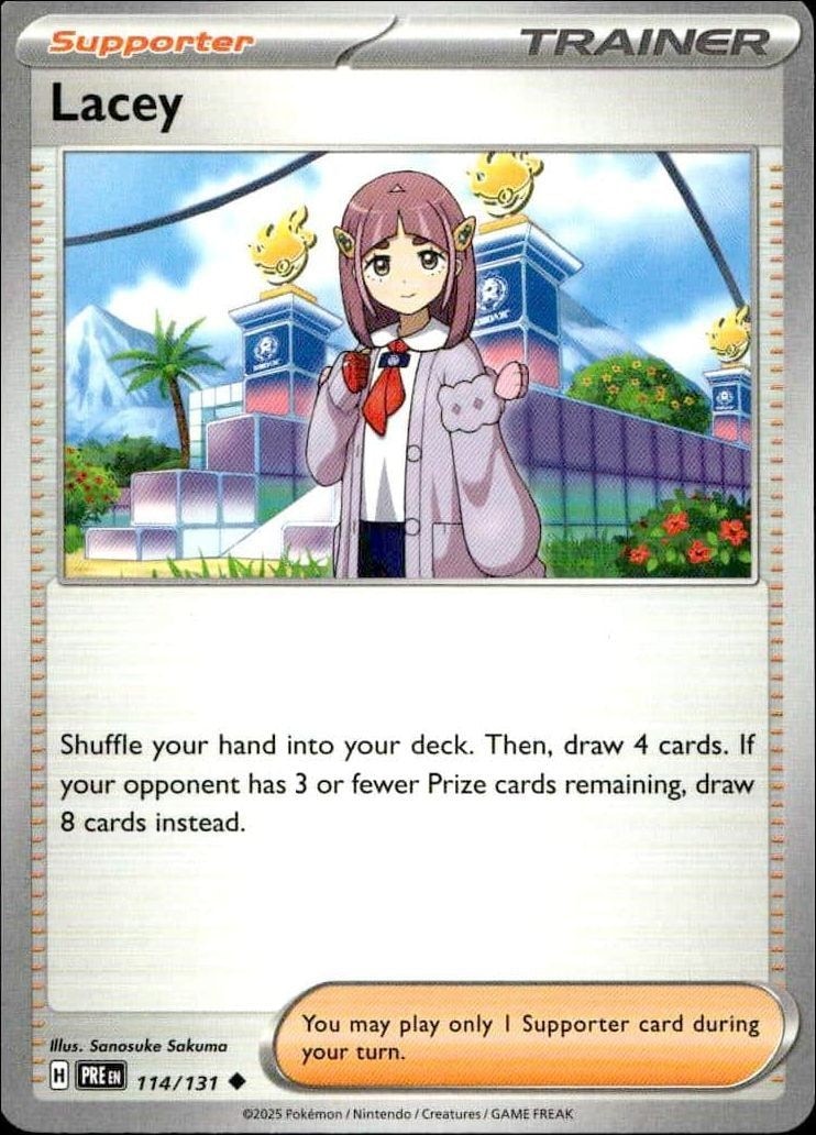 2025 Pokémon Prismatic Evolutions Lacey #114/131 trading card