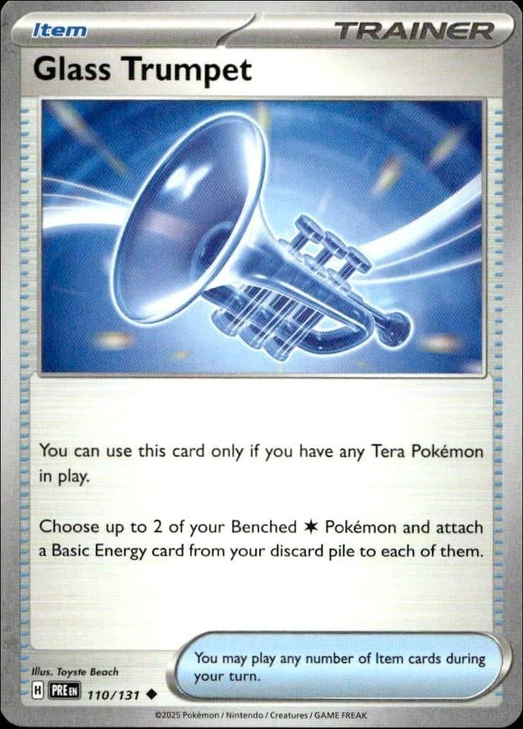 2025 Pokémon Prismatic Evolutions Glass Trumpet #110/131 trading card