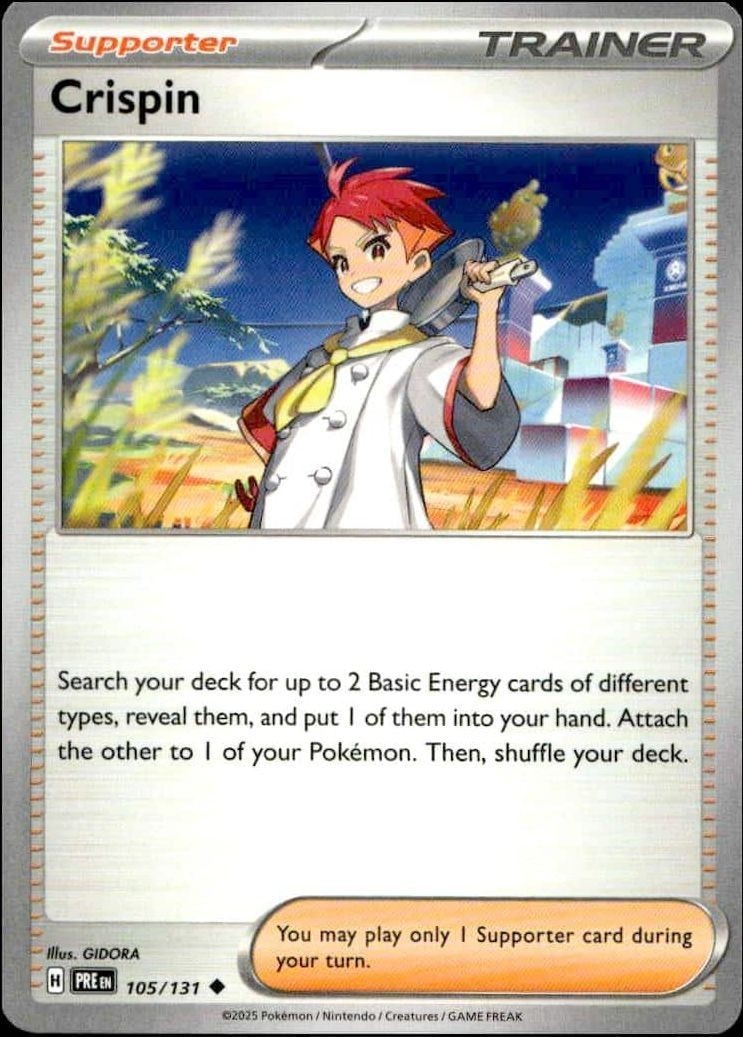 2025 Pokémon Prismatic Evolutions Crispin #105/131 trading card
