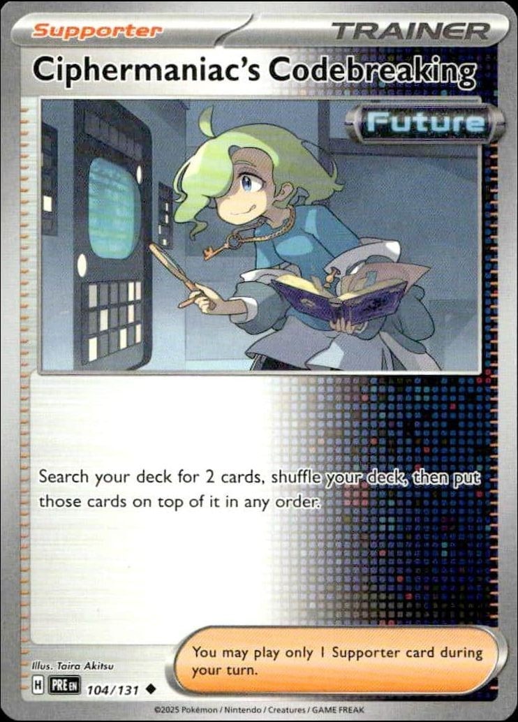 2025 Pokémon Prismatic Evolutions Ciphermaniac's Codebreaking #104/131 trading card