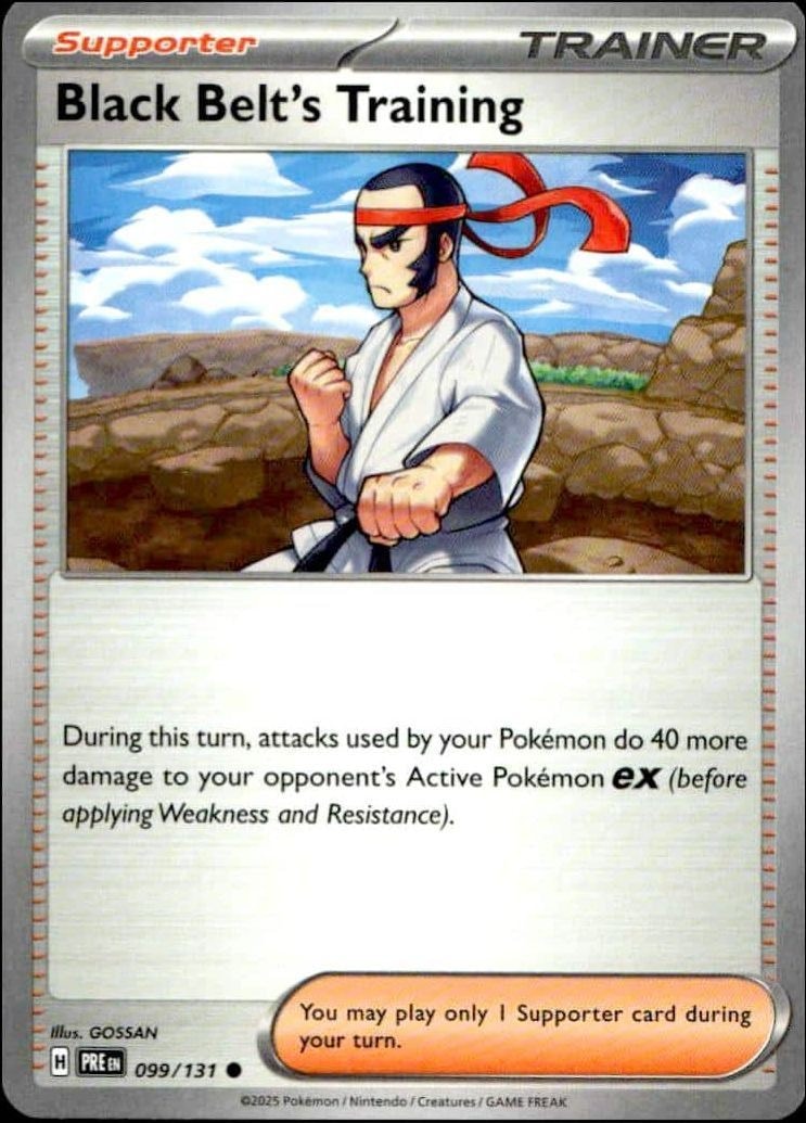 2025 Pokémon Prismatic Evolutions Black Belt's Training #099/131 trading card