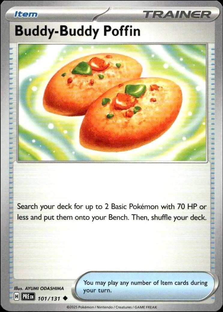 2025 Pokémon Prismatic Evolutions Buddy-Buddy Poffin #101/131 trading card