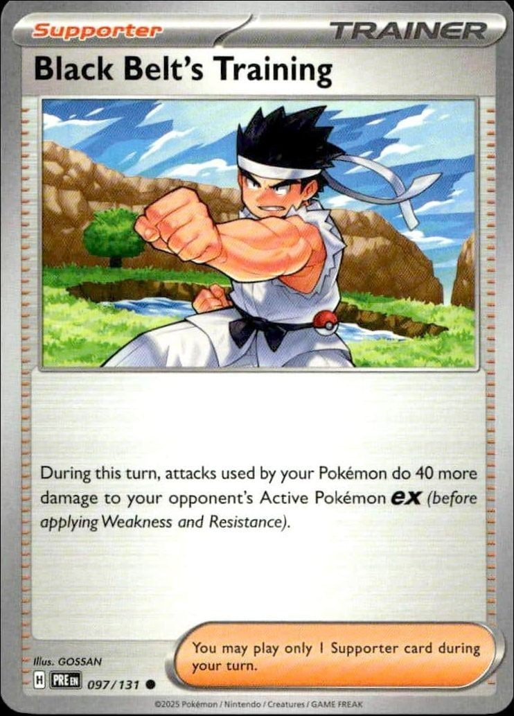 2025 Pokémon Prismatic Evolutions Black Belt's Training #097/131 trading card