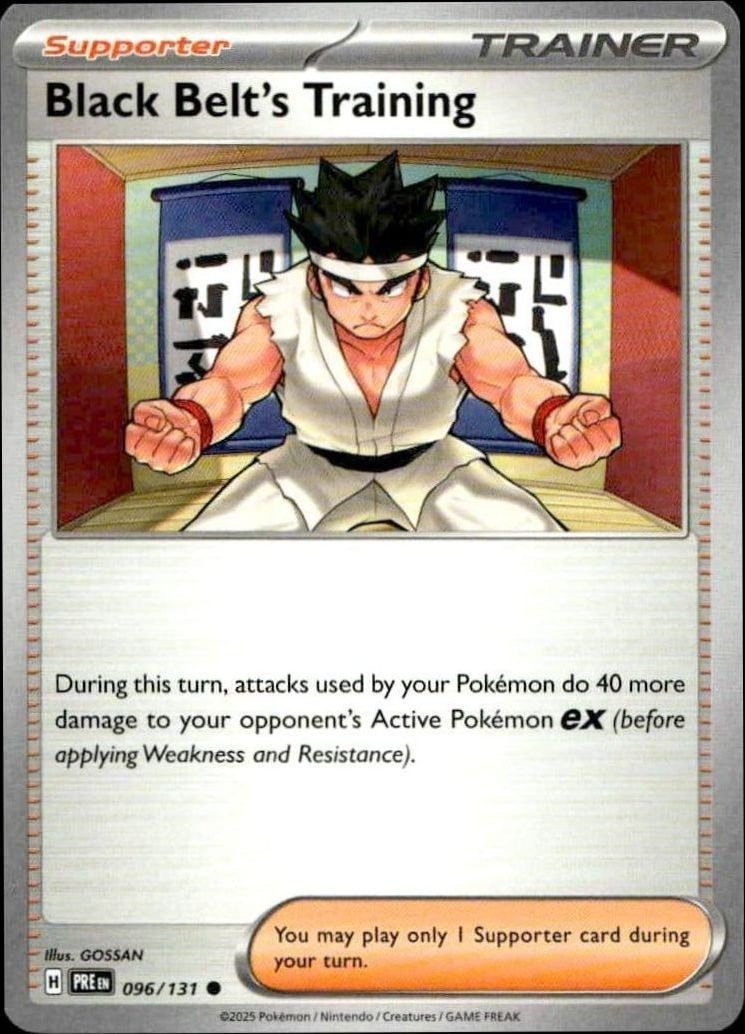 2025 Pokémon Prismatic Evolutions Black Belt's Training #096/131 trading card