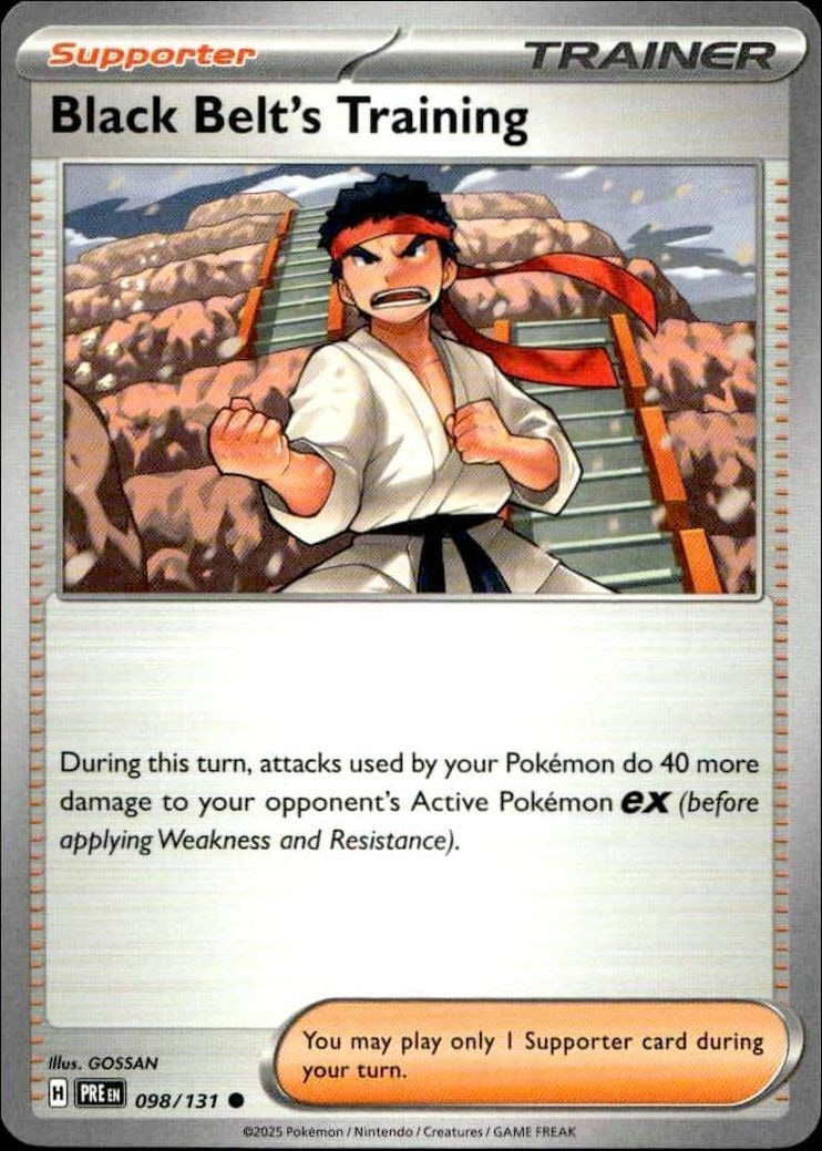 2025 Pokémon Prismatic Evolutions Black Belt's Training #098/131 trading card