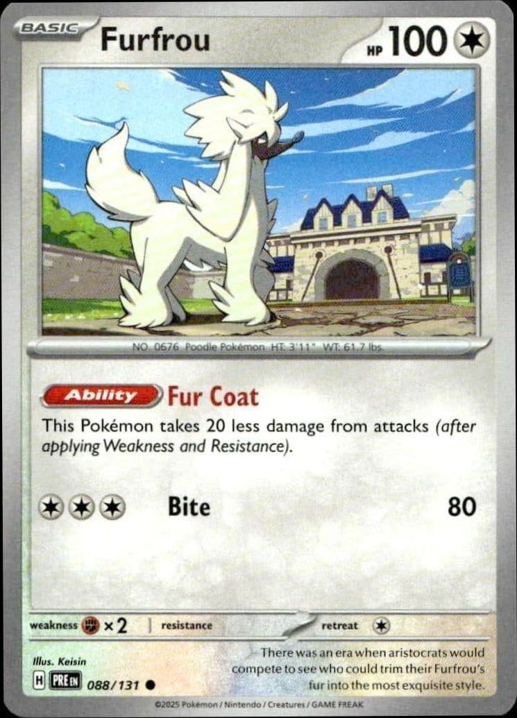 2025 Pokémon Prismatic Evolutions Furfrou #088/131 trading card
