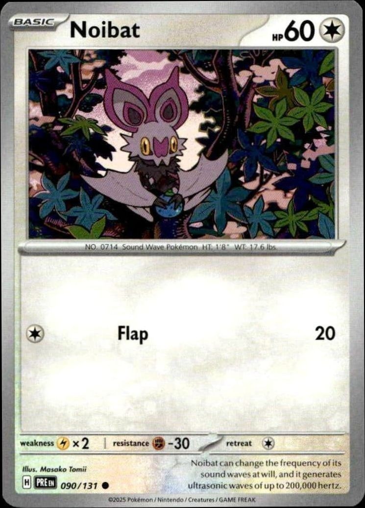 2025 Pokémon Prismatic Evolutions Noibat #090/131 trading card