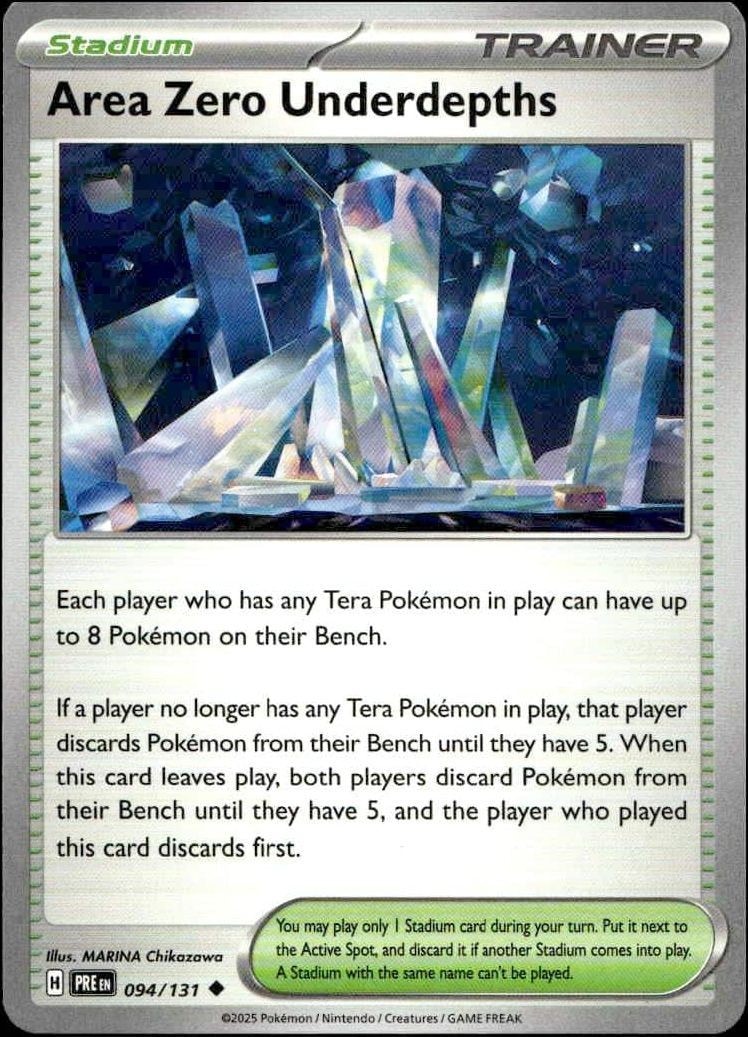 2025 Pokémon Prismatic Evolutions Area Zero Underdepths #094/131 trading card